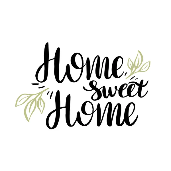 Handwritten Phrase Home Sweet Home Housewarming Postcards Family Scrapbooks Other — Stock Vector