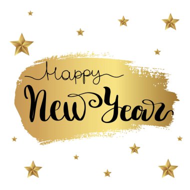 Yeni yıl tebrik kartı şablonu, fırçayla boyanmış altın arka plan. 2021 Çin takvimi.