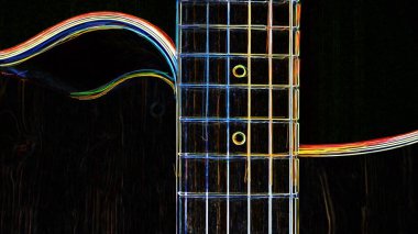 Gümüşün yakın çekimi. Karanlık arka plan. soyut neon resim