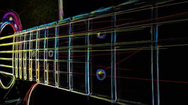 Gümüşün yakın çekimi. Karanlık arka plan. soyut neon resim