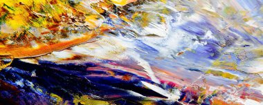 Renk dokusu. Tuvale elle çizilmiş yağlı boya resim. Soyut sanat geçmişi. Modern, çağdaş sanat. Renkli tuval. Duvar dekoru arkaplanı