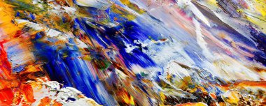 Renk dokusu. Tuvale elle çizilmiş yağlı boya resim. Soyut sanat geçmişi. Modern, çağdaş sanat. Renkli tuval. Duvar dekoru arkaplanı