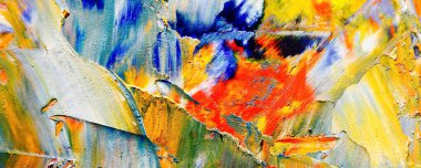 Renk dokusu. Tuvale elle çizilmiş yağlı boya resim. Soyut sanat geçmişi. Modern, çağdaş sanat. Renkli tuval. Duvar dekoru arkaplanı