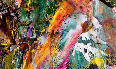 Renk dokusu. Tuvale elle çizilmiş yağlı boya resim. Soyut sanat geçmişi. Modern, çağdaş sanat. Renkli tuval. Duvar dekoru arkaplanı