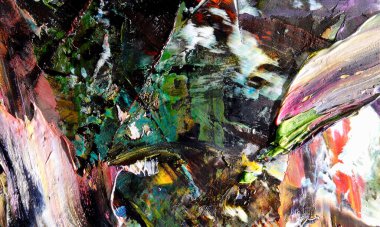 Renk dokusu. Tuvale elle çizilmiş yağlı boya resim. Soyut sanat geçmişi. Modern, çağdaş sanat. Renkli tuval. Duvar dekoru arkaplanı