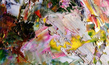 Renk dokusu. Tuvale elle çizilmiş yağlı boya resim. Soyut sanat geçmişi. Modern, çağdaş sanat. Renkli tuval. Duvar dekoru arkaplanı