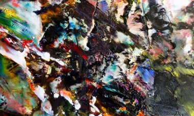 Renk dokusu. Tuvale elle çizilmiş yağlı boya resim. Soyut sanat geçmişi. Modern, çağdaş sanat. Renkli tuval. Duvar dekoru arkaplanı