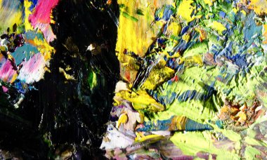 Renk dokusu. Tuvale elle çizilmiş yağlı boya resim. Soyut sanat geçmişi. Modern, çağdaş sanat. Renkli tuval. Duvar dekoru arkaplanı