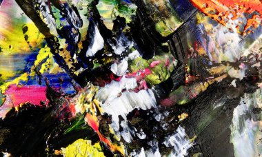 Renk dokusu. Tuvale elle çizilmiş yağlı boya resim. Soyut sanat geçmişi. Modern, çağdaş sanat. Renkli tuval. Duvar dekoru arkaplanı