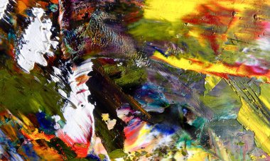 Renk dokusu. Tuvale elle çizilmiş yağlı boya resim. Soyut sanat geçmişi. Modern, çağdaş sanat. Renkli tuval. Duvar dekoru arkaplanı