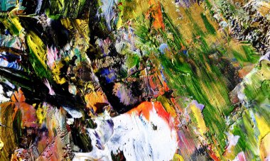 Renk dokusu. Tuvale elle çizilmiş yağlı boya resim. Soyut sanat geçmişi. Modern, çağdaş sanat. Renkli tuval. Duvar dekoru arkaplanı