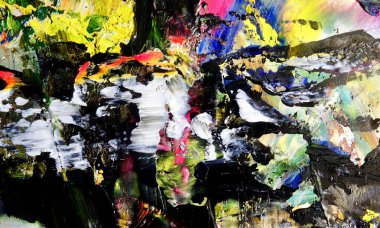 Renk dokusu. Tuvale elle çizilmiş yağlı boya resim. Soyut sanat geçmişi. Modern, çağdaş sanat. Renkli tuval. Duvar dekoru arkaplanı