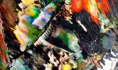 Renk dokusu. Tuvale elle çizilmiş yağlı boya resim. Soyut sanat geçmişi. Modern, çağdaş sanat. Renkli tuval. Duvar dekoru arkaplanı