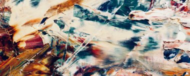 Renk dokusu. Tuvale elle çizilmiş yağlı boya resim. Soyut sanat geçmişi. Modern, çağdaş sanat. Renkli tuval. Duvar dekoru arkaplanı