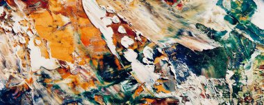 Renk dokusu. Tuvale elle çizilmiş yağlı boya resim. Soyut sanat geçmişi. Modern, çağdaş sanat. Renkli tuval. Duvar dekoru arkaplanı