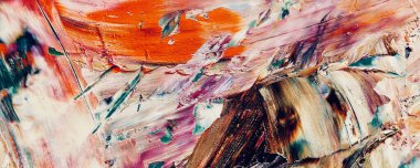 Renk dokusu. Tuvale elle çizilmiş yağlı boya resim. Soyut sanat geçmişi. Modern, çağdaş sanat. Renkli tuval. Duvar dekoru arkaplanı