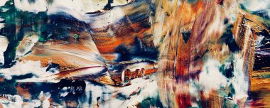 Renk dokusu. Tuvale elle çizilmiş yağlı boya resim. Soyut sanat geçmişi. Modern, çağdaş sanat. Renkli tuval. Duvar dekoru arkaplanı