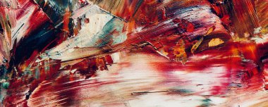 Renk dokusu. Tuvale elle çizilmiş yağlı boya resim. Soyut sanat geçmişi. Modern, çağdaş sanat. Renkli tuval. Duvar dekoru arkaplanı