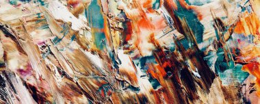 Renk dokusu. Tuvale elle çizilmiş yağlı boya resim. Soyut sanat geçmişi. Modern, çağdaş sanat. Renkli tuval. Duvar dekoru arkaplanı