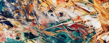 Renk dokusu. Tuvale elle çizilmiş yağlı boya resim. Soyut sanat geçmişi. Modern, çağdaş sanat. Renkli tuval. Duvar dekoru arkaplanı