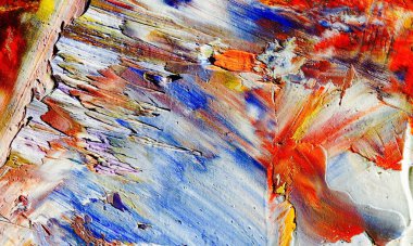 Renk dokusu. Tuvale elle çizilmiş yağlı boya resim. Soyut sanat geçmişi. Modern, çağdaş sanat. Renkli tuval. Duvar dekoru arkaplanı