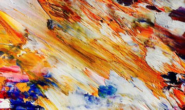 Renk dokusu. Tuvale elle çizilmiş yağlı boya resim. Soyut sanat geçmişi. Modern, çağdaş sanat. Renkli tuval. Duvar dekoru arkaplanı