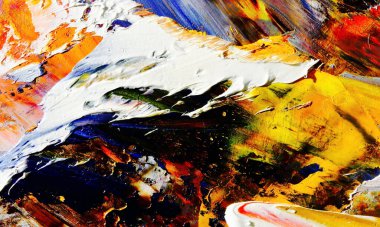 Renk dokusu. Tuvale elle çizilmiş yağlı boya resim. Soyut sanat geçmişi. Modern, çağdaş sanat. Renkli tuval. Duvar dekoru arkaplanı