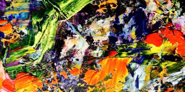 Renk dokusu. Tuvale elle çizilmiş yağlı boya resim. Soyut sanat geçmişi. Modern, çağdaş sanat. Renkli tuval. Duvar dekoru arkaplanı