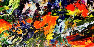 Renk dokusu. Tuvale elle çizilmiş yağlı boya resim. Soyut sanat geçmişi. Modern, çağdaş sanat. Renkli tuval. Duvar dekoru arkaplanı