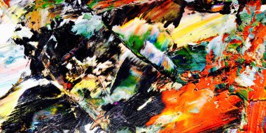 Renk dokusu. Tuvale elle çizilmiş yağlı boya resim. Soyut sanat geçmişi. Modern, çağdaş sanat. Renkli tuval. Duvar dekoru arkaplanı