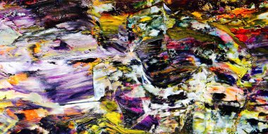 Renk dokusu. Tuvale elle çizilmiş yağlı boya resim. Soyut sanat geçmişi. Modern, çağdaş sanat. Renkli tuval. Duvar dekoru arkaplanı