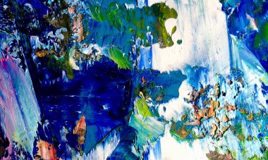 Renk dokusu. Tuvale elle çizilmiş yağlı boya resim. Soyut sanat geçmişi. Modern, çağdaş sanat. Renkli tuval. Duvar dekoru arkaplanı