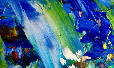 Renk dokusu. Tuvale elle çizilmiş yağlı boya resim. Soyut sanat geçmişi. Modern, çağdaş sanat. Renkli tuval. Duvar dekoru arkaplanı