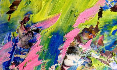 Renk dokusu. Tuvale elle çizilmiş yağlı boya resim. Soyut sanat geçmişi. Modern, çağdaş sanat. Renkli tuval. Duvar dekoru arkaplanı