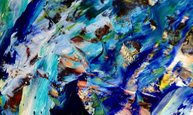 Renk dokusu. Tuvale elle çizilmiş yağlı boya resim. Soyut sanat geçmişi. Modern, çağdaş sanat. Renkli tuval. Duvar dekoru arkaplanı