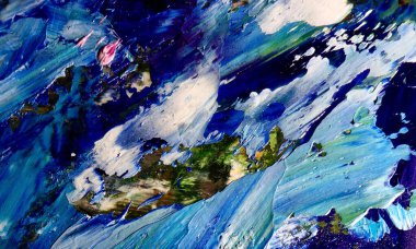 Renk dokusu. Tuvale elle çizilmiş yağlı boya resim. Soyut sanat geçmişi. Modern, çağdaş sanat. Renkli tuval. Duvar dekoru arkaplanı