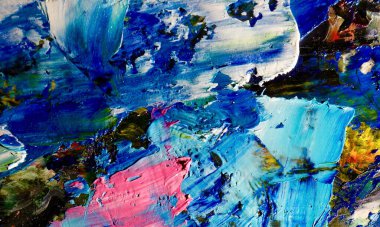 Renk dokusu. Tuvale elle çizilmiş yağlı boya resim. Soyut sanat geçmişi. Modern, çağdaş sanat. Renkli tuval. Duvar dekoru arkaplanı