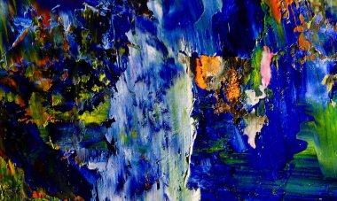 Renk dokusu. Tuvale elle çizilmiş yağlı boya resim. Soyut sanat geçmişi. Modern, çağdaş sanat. Renkli tuval. Duvar dekoru arkaplanı