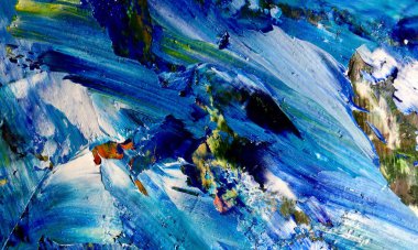 Renk dokusu. Tuvale elle çizilmiş yağlı boya resim. Soyut sanat geçmişi. Modern, çağdaş sanat. Renkli tuval. Duvar dekoru arkaplanı