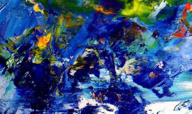 Renk dokusu. Tuvale elle çizilmiş yağlı boya resim. Soyut sanat geçmişi. Modern, çağdaş sanat. Renkli tuval. Duvar dekoru arkaplanı