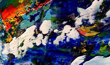 Renk dokusu. Tuvale elle çizilmiş yağlı boya resim. Soyut sanat geçmişi. Modern, çağdaş sanat. Renkli tuval. Duvar dekoru arkaplanı