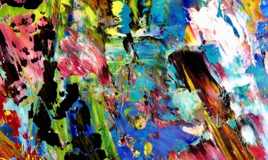 Renk dokusu. Tuvale elle çizilmiş yağlı boya resim. Soyut sanat geçmişi. Modern, çağdaş sanat. Renkli tuval. Duvar dekoru arkaplanı