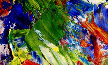 Renk dokusu. Tuvale elle çizilmiş yağlı boya resim. Soyut sanat geçmişi. Modern, çağdaş sanat. Renkli tuval. Duvar dekoru arkaplanı