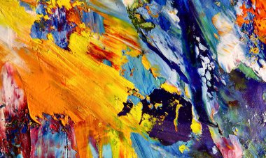 Renk dokusu. Tuvale elle çizilmiş yağlı boya resim. Soyut sanat geçmişi. Modern, çağdaş sanat. Renkli tuval. Duvar dekoru arkaplanı