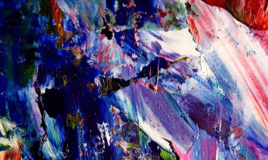 Renk dokusu. Tuvale elle çizilmiş yağlı boya resim. Soyut sanat geçmişi. Modern, çağdaş sanat. Renkli tuval. Duvar dekoru arkaplanı