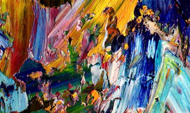 Tuval üzerinde soyut yağlı boya resim. arka plan duvar kağıdı. Modern motif görsel sanat. Moda el boyası. Duvar dekorasyonu ve duvar resimleri. Doku.