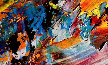 Renk dokusu. Tuvale elle çizilmiş yağlı boya resim. Soyut sanat geçmişi. Modern, çağdaş sanat. Renkli tuval. Duvar dekoru arkaplanı