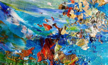 El çizimi. Soyut sanat arkaplanı. Renk dokusu. Modern, çağdaş sanat. Renkli tuval. Duvar dekoru arkaplanı