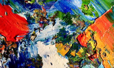 El çizimi. Soyut sanat arkaplanı. Renk dokusu. Modern, çağdaş sanat. Renkli tuval. Duvar dekoru arkaplanı