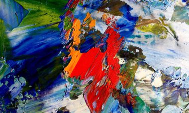 Renk dokusu. Tuvale elle çizilmiş yağlı boya resim. Soyut sanat geçmişi. Modern, çağdaş sanat. Renkli tuval. Duvar dekoru arkaplanı